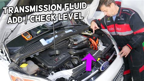 Turn off the engine. . 2018 ford focus transmission fluid dipstick location